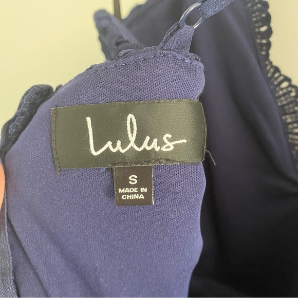 Lulu’s Madalyn Navy Lace Bridesmaid Formal Black Tie Maxi Prom Dress‎ Small NEW - Picture 6 of 7